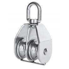 Block Double Sheave Swivel eye 50mm   