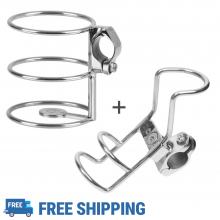 25mm Single Rail Mount Fishing Rod Holder and Drink Holder Stainless Steel 316