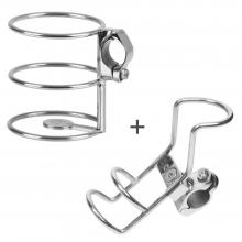 25mm Single Rail Mount Fishing Rod Holder and Drink Holder Stainless Steel 316