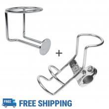 22mm Single Rail Mount Fishing Rod Holder and Vertical Surface Mounting Drink Holder Stainless Steel 316