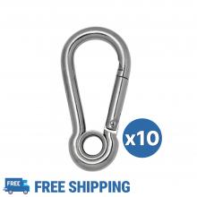 10pcs of 60x6mm Snap Hook with round thimble eye